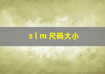 s l m 尺码大小